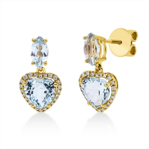 Ohrschmuck 3er-Krappe 18 kt GG Herz