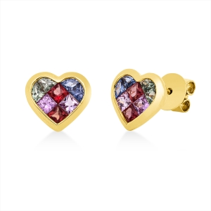 Ohrstecker Zarge 18 kt GG Herz