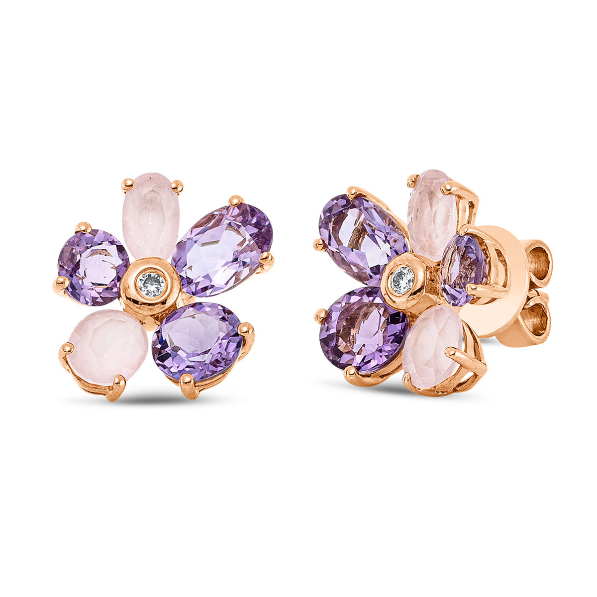 Ohrschmuck 18 kt RG Blume
