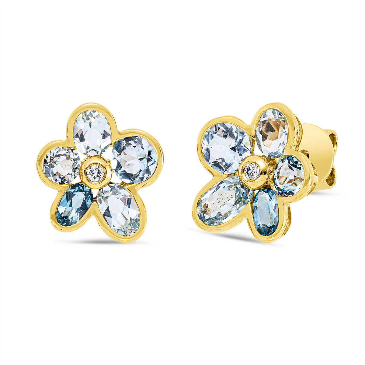 Ohrstecker 18 kt GG Blume