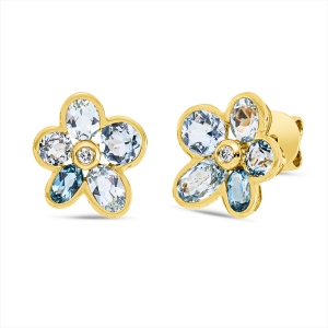 Ohrstecker 18 kt GG Blume