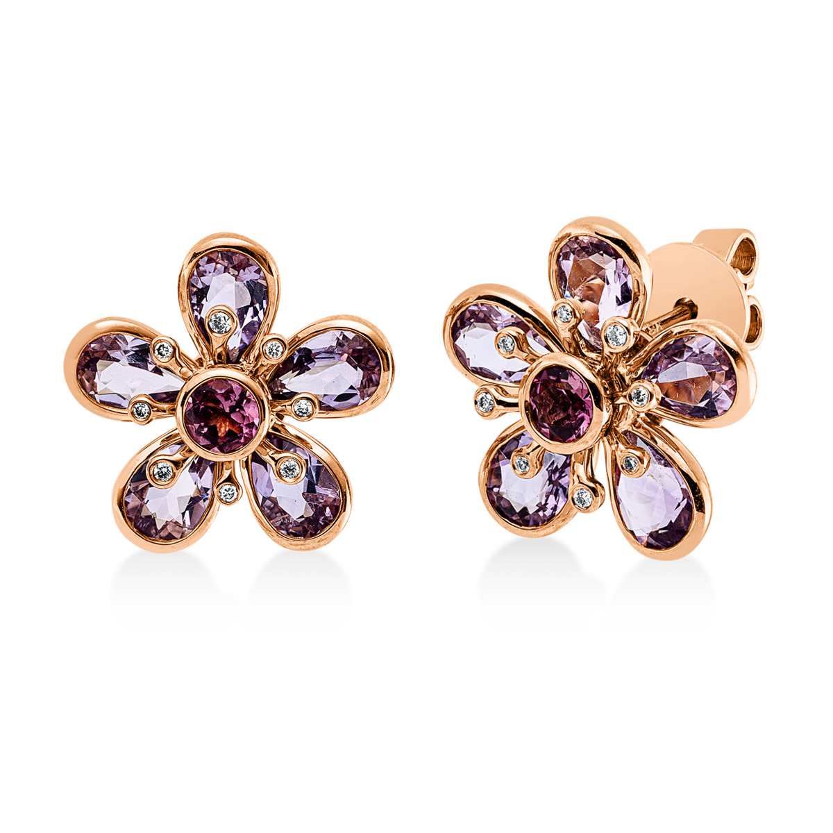 Ohrstecker 18 kt RG Blume