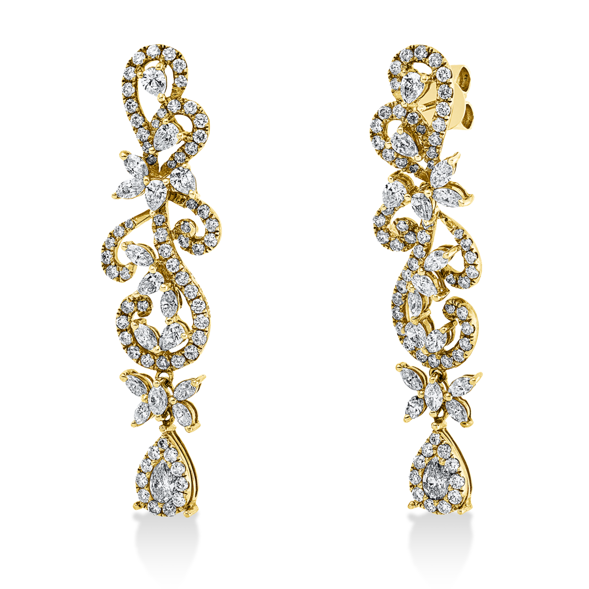 Ohrschmuck  18kt Gelbgold mit 3,65ct Diamanten