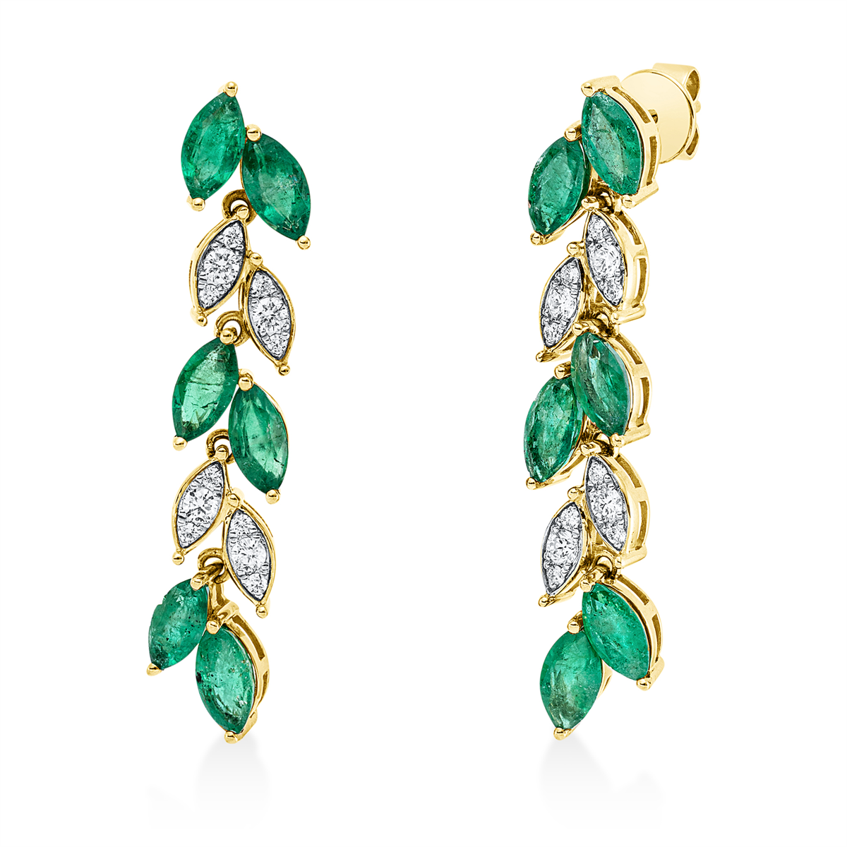 Ohrschmuck 18 kt GG, Fassung rhodiniert