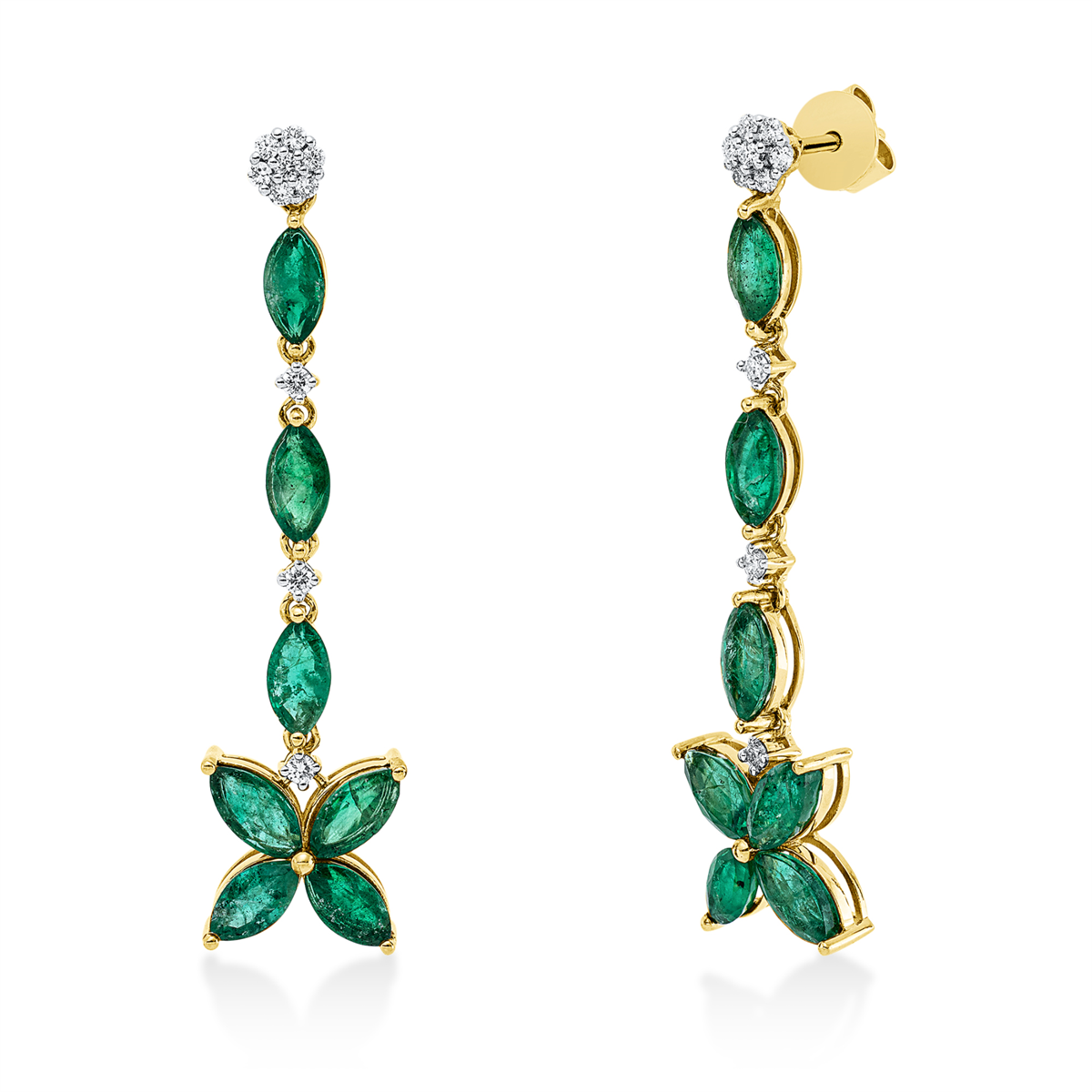 Ohrschmuck 18 kt GG, Fassung rhodiniert