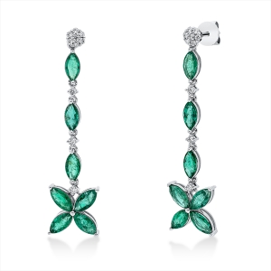 Ohrschmuck 18 kt GG, Fassung rhodiniert