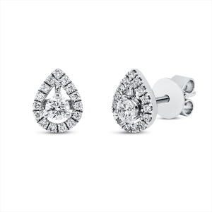 Solitaire Ohrstecker  18kt Weißgold mit 0,33ct Diamanten