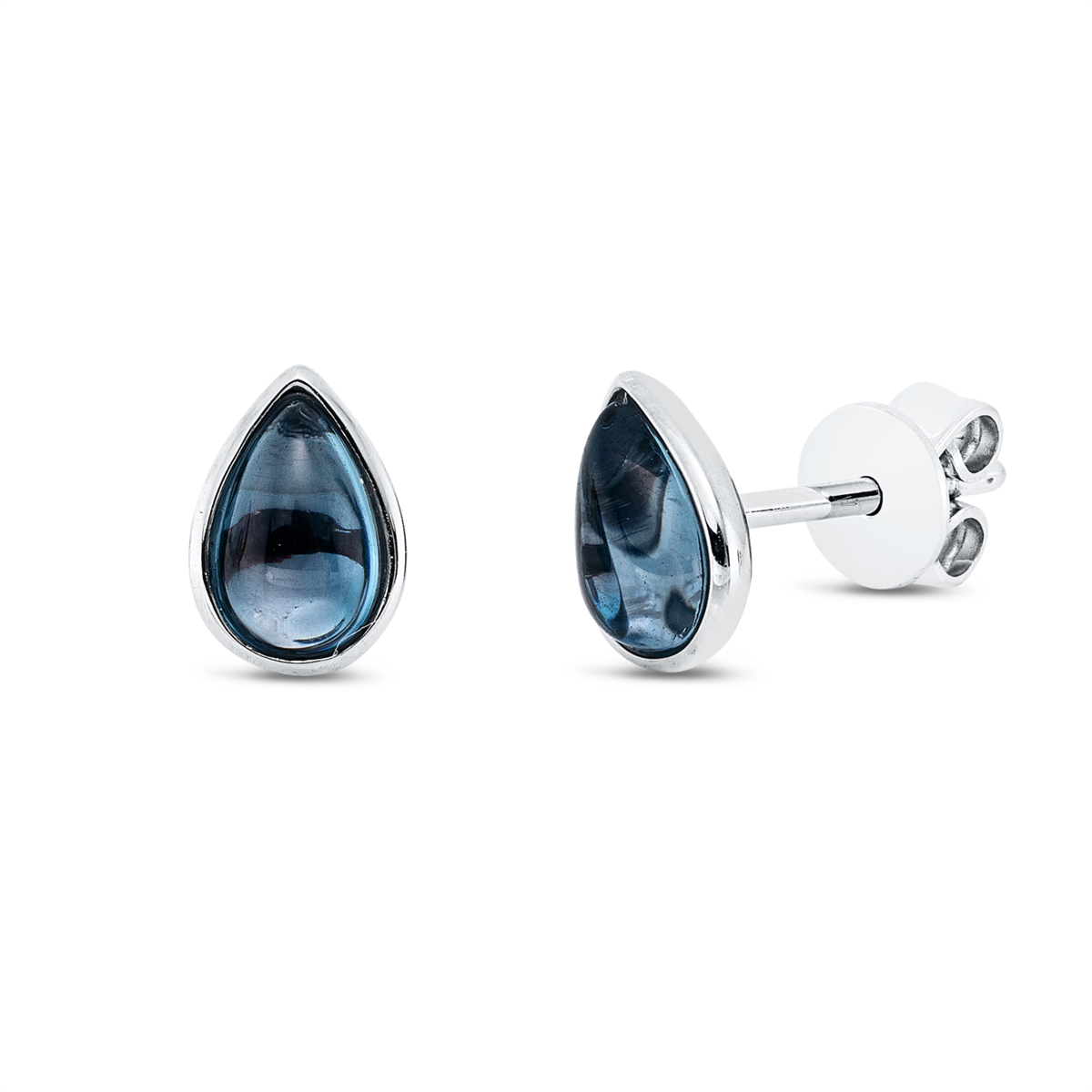 Ohrstecker Zarge 18 kt WG Tropfen