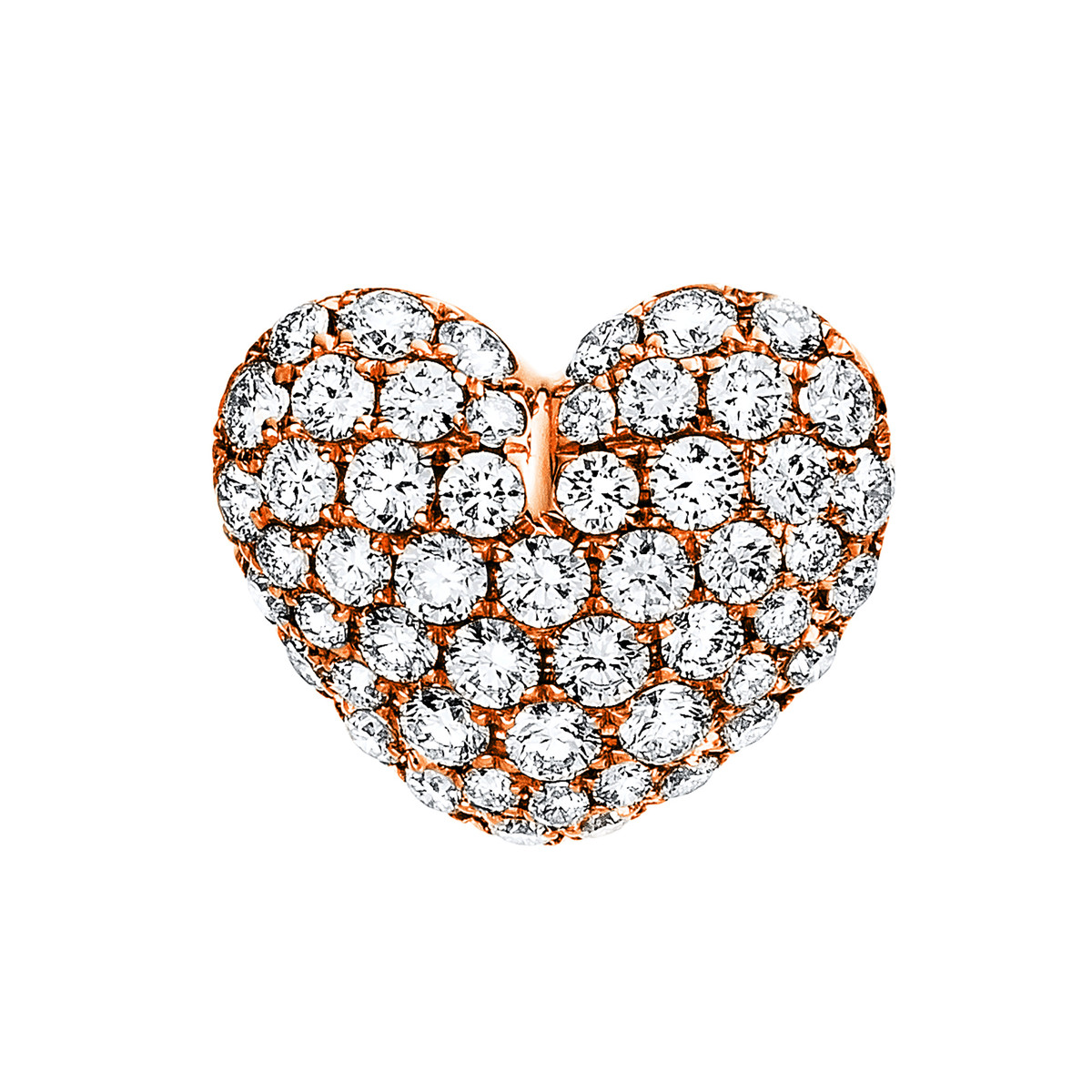 Pavé Anhänger  18kt Rotgold  Herz mit 0,63ct Diamanten