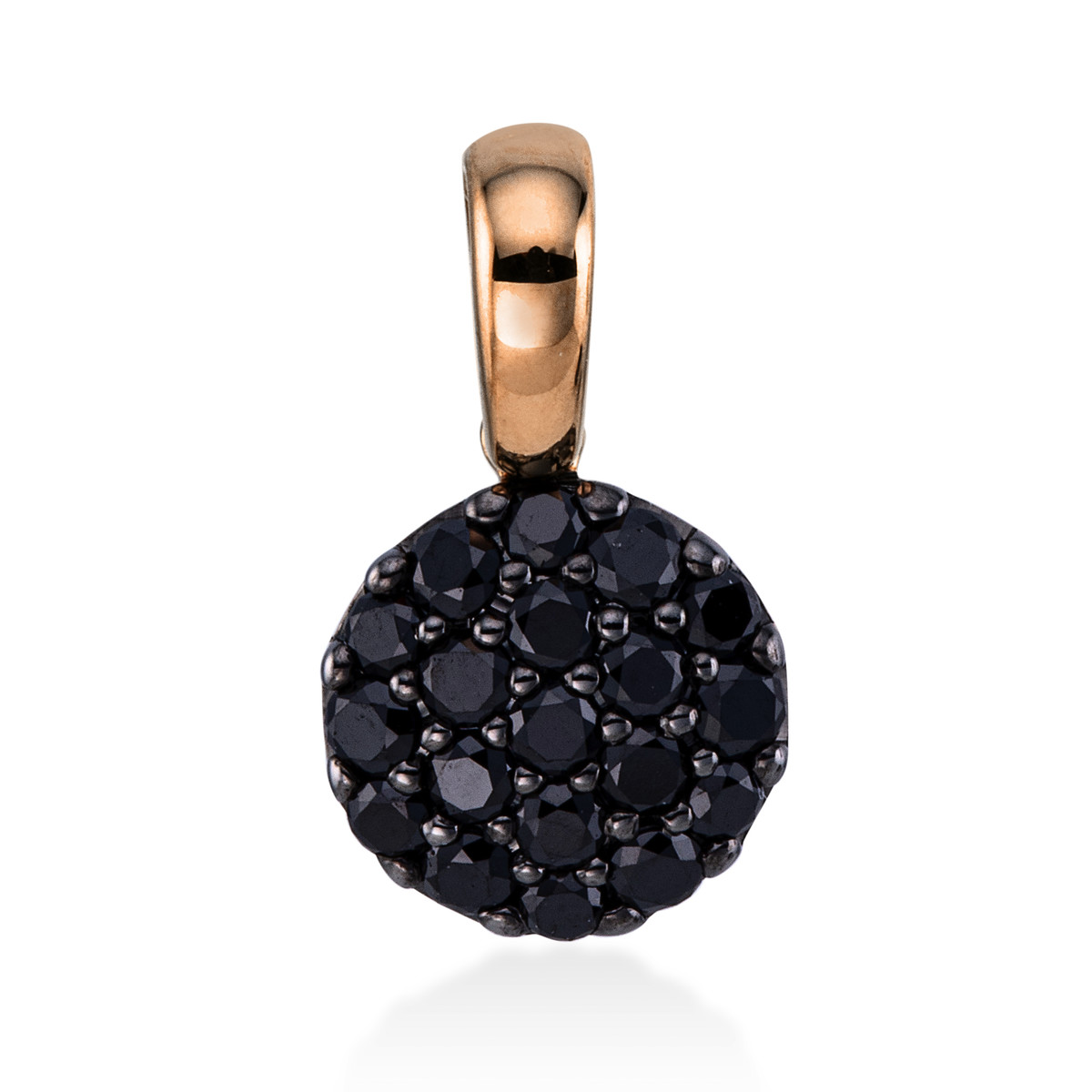 Pavé Anhänger  18kt Rotgold Fassung schwarz rhodiniert mit 0,29ct Diamanten