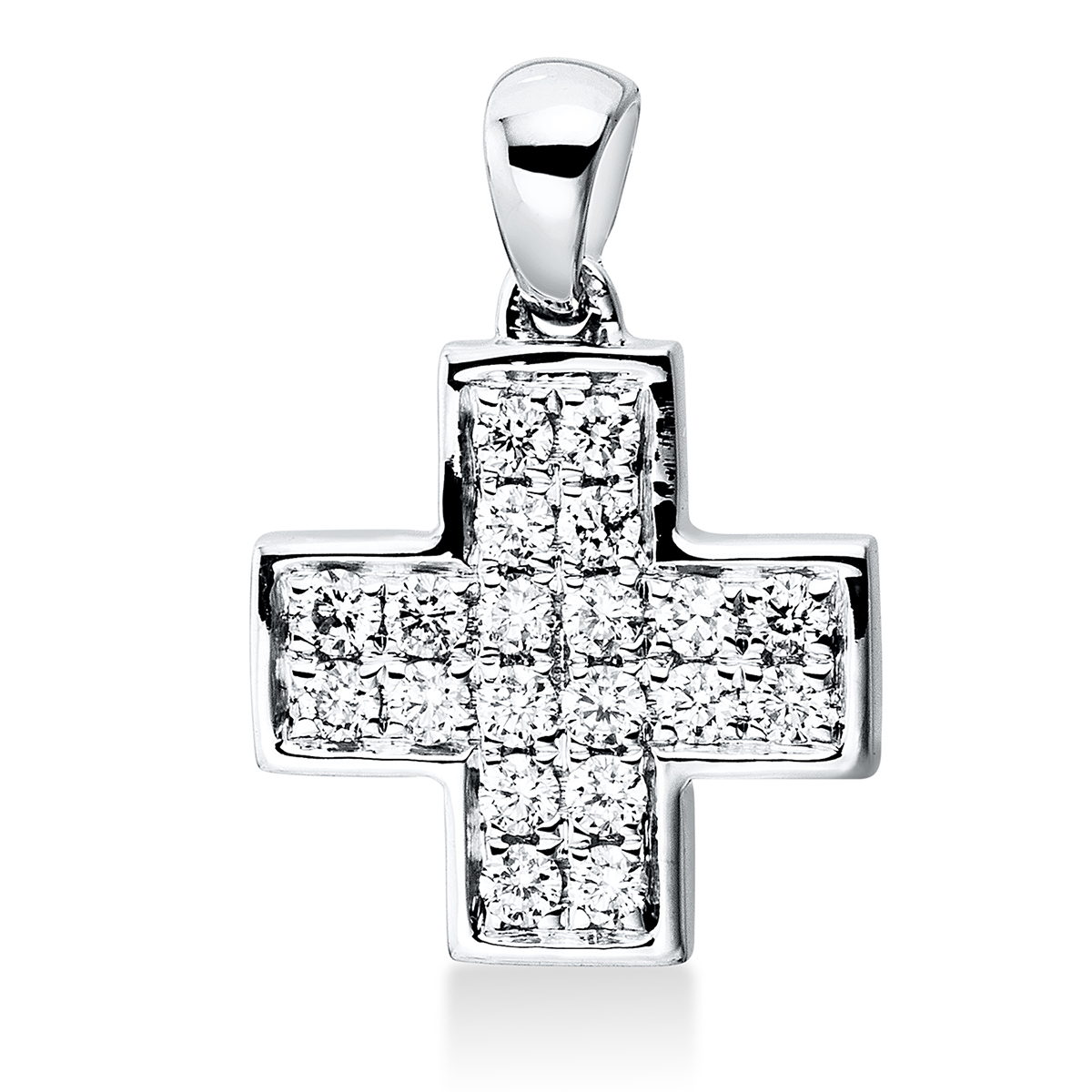 Anhänger 18 kt WG Kreuz, mit Öse