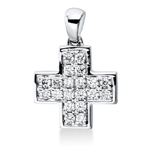Anhänger 18 kt WG Kreuz, mit Öse