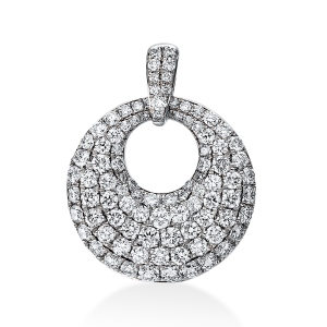 Pavé Anhänger  18kt Gelbgold mit Öse mit 0,92ct Diamanten
