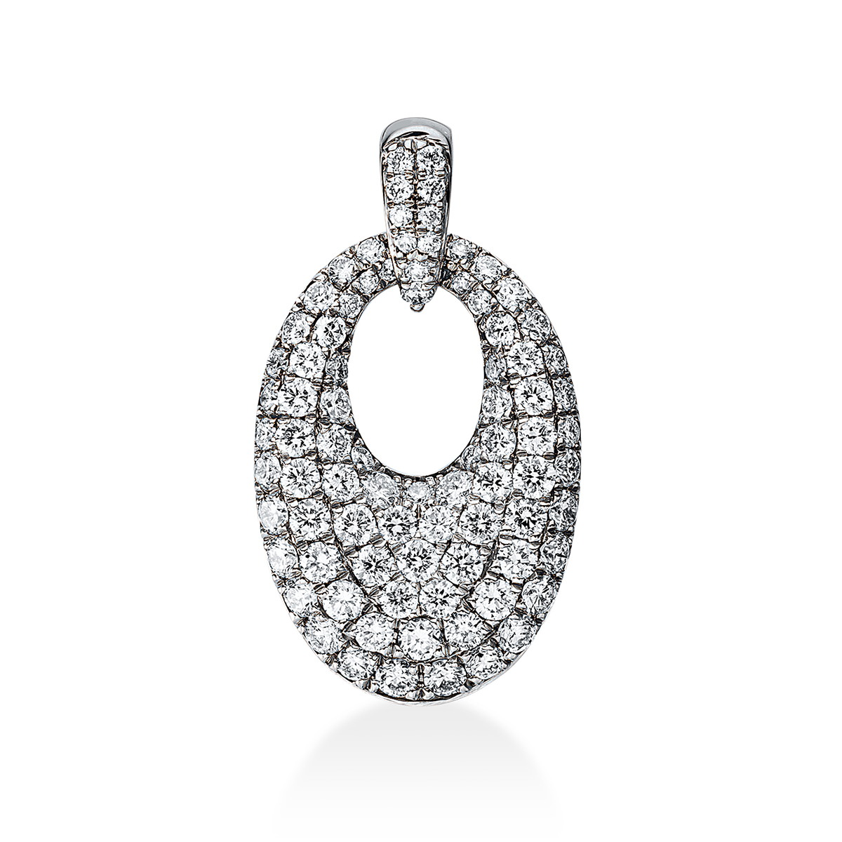 Pavé Anhänger  18kt Weißgold mit Öse mit 0,92ct Diamanten
