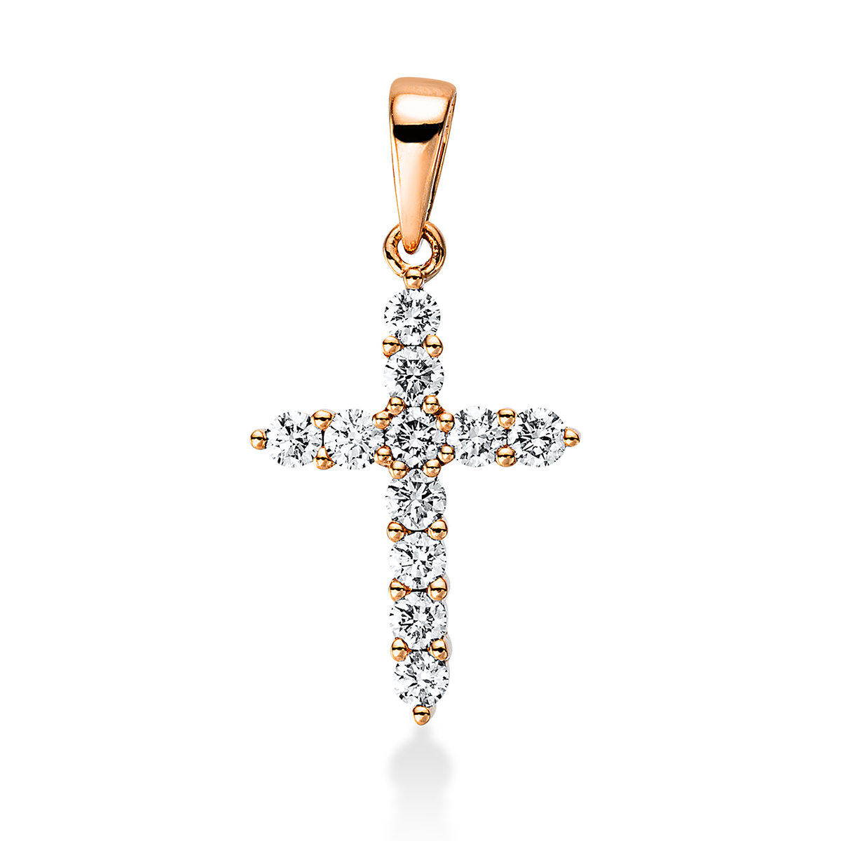 Anhänger 18 kt RG Kreuz, mit Öse