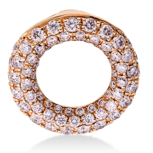 Pavé Anhänger  18kt Rotgold  Kreis mit 0,87ct Diamanten