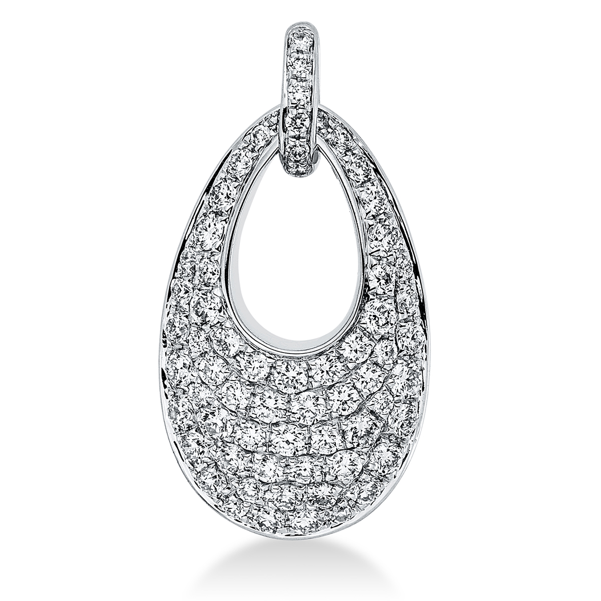 Pavé Anhänger  18kt Weißgold  Oval mit 0,74ct Diamanten