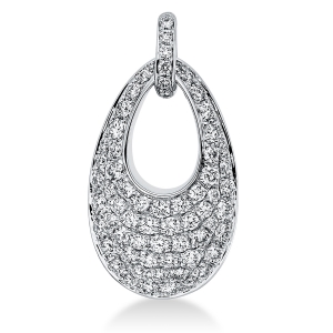Pavé Anhänger  18kt Weißgold  Oval mit 0,74ct Diamanten
