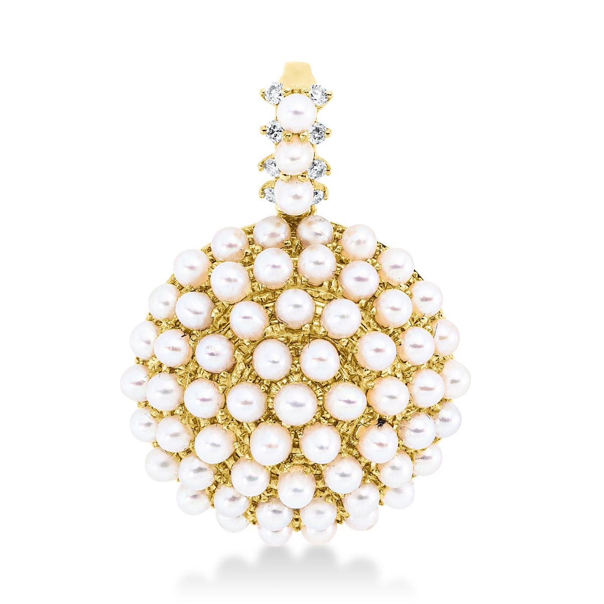 Anhänger  18kt Gelbgold mit Öse Kreis mit 0,04ct Diamanten