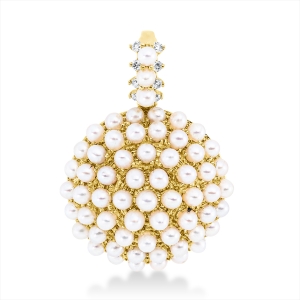 Anhänger  18kt Gelbgold mit Öse Kreis mit 0,04ct Diamanten