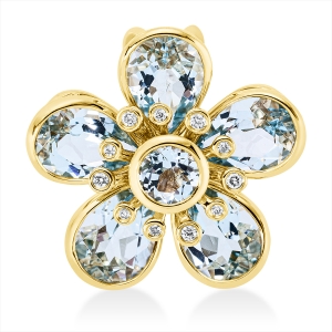 Anhänger 18 kt GG Blume