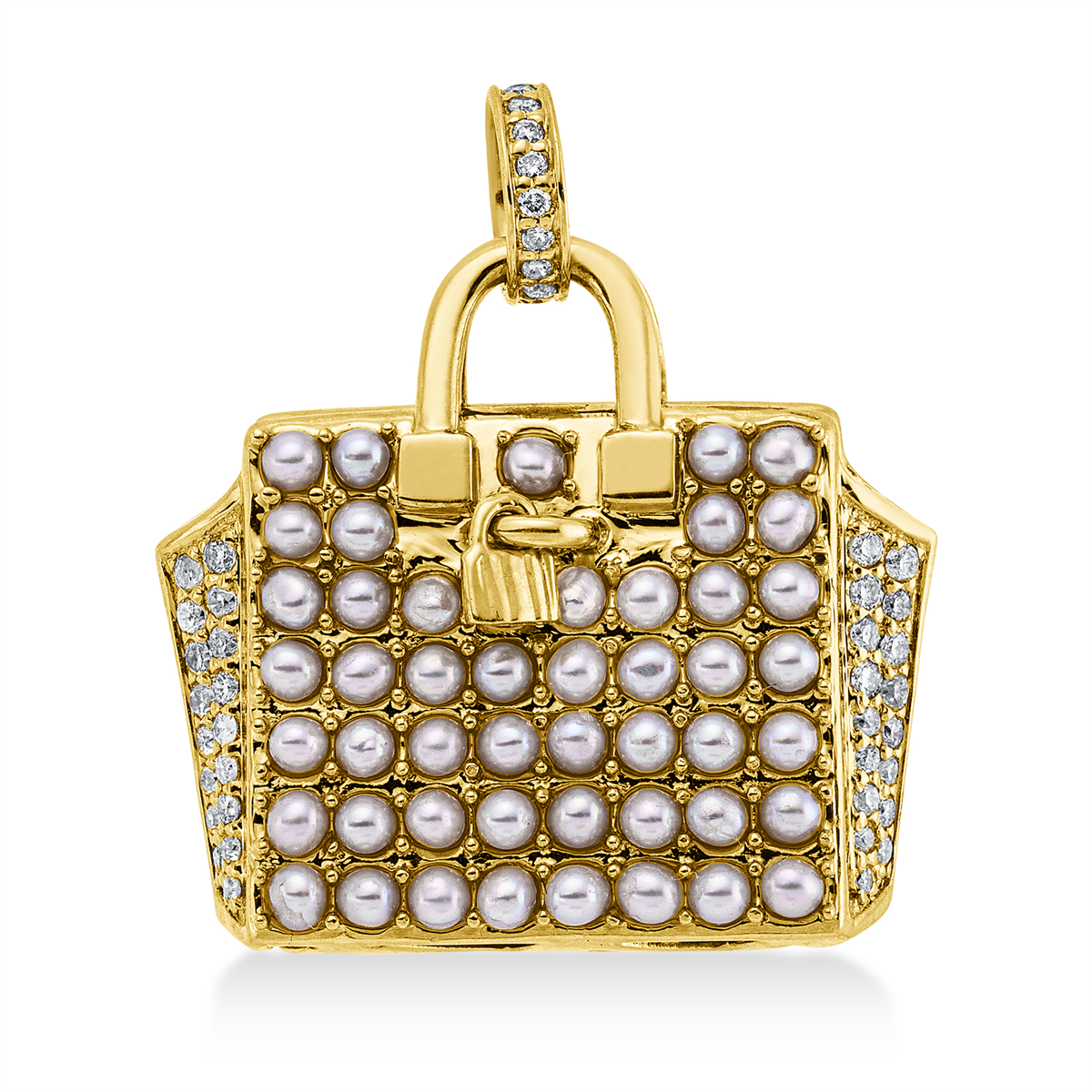 Anhänger  18kt Gelbgold mit Öse mit 0,28ct Diamanten