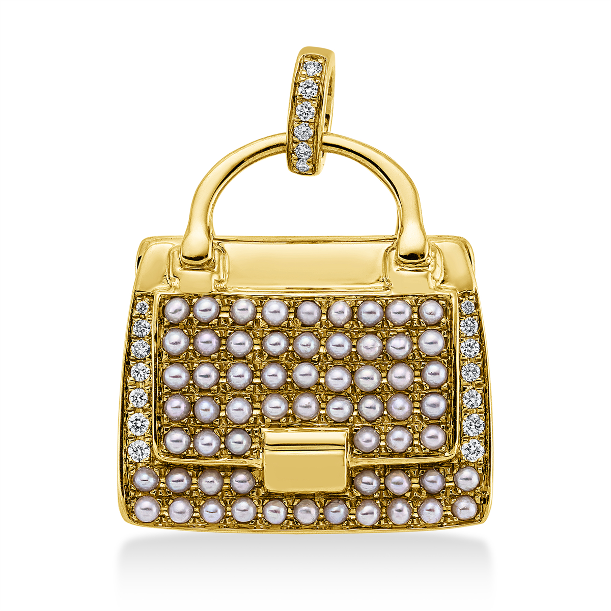 Anhänger  18kt Gelbgold mit Öse mit 0,11ct Diamanten