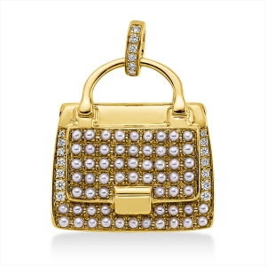 Anhänger  18kt Gelbgold mit Öse mit 0,11ct Diamanten