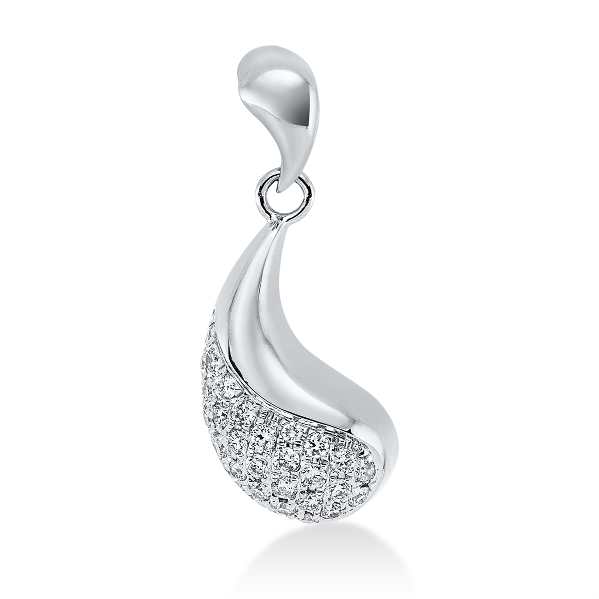 Pavé Anhänger  14kt Weißgold mit Öse mit 0,17ct Diamanten