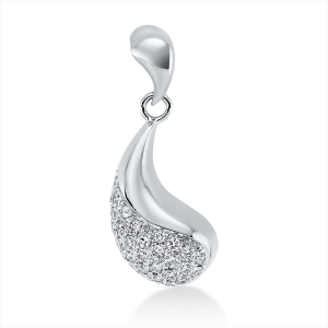 Pavé Anhänger  14kt Weißgold mit Öse mit 0,17ct Diamanten
