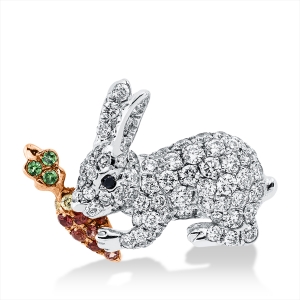 Anhänger 18 kt WG+RG Kaninchen