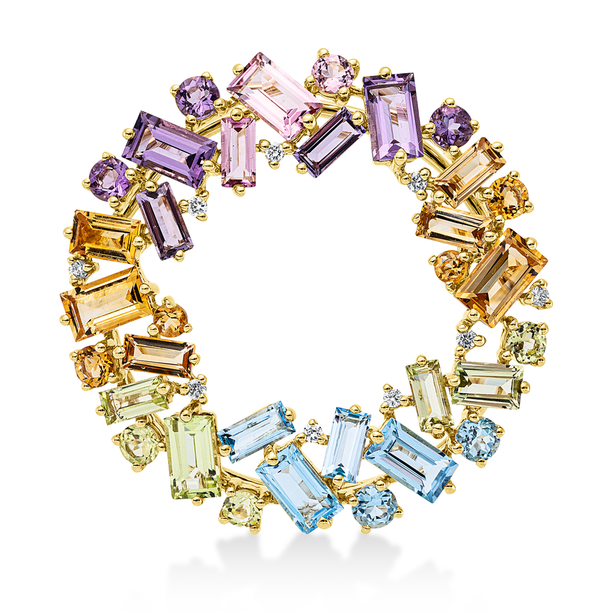 Brosche 18 kt GG Kreis