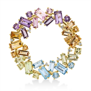 Brosche 18 kt GG Kreis