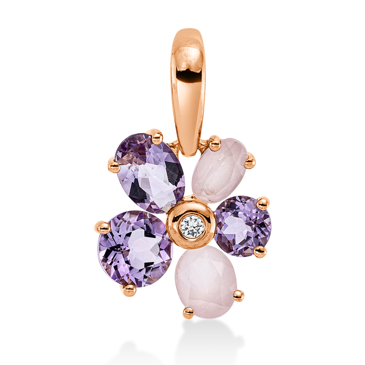 Anhänger 18 kt RG Blume, mit Öse