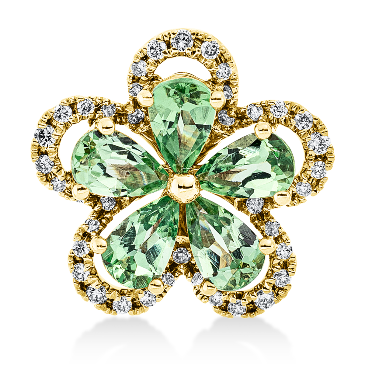 Anhänger 18 kt GG Blume