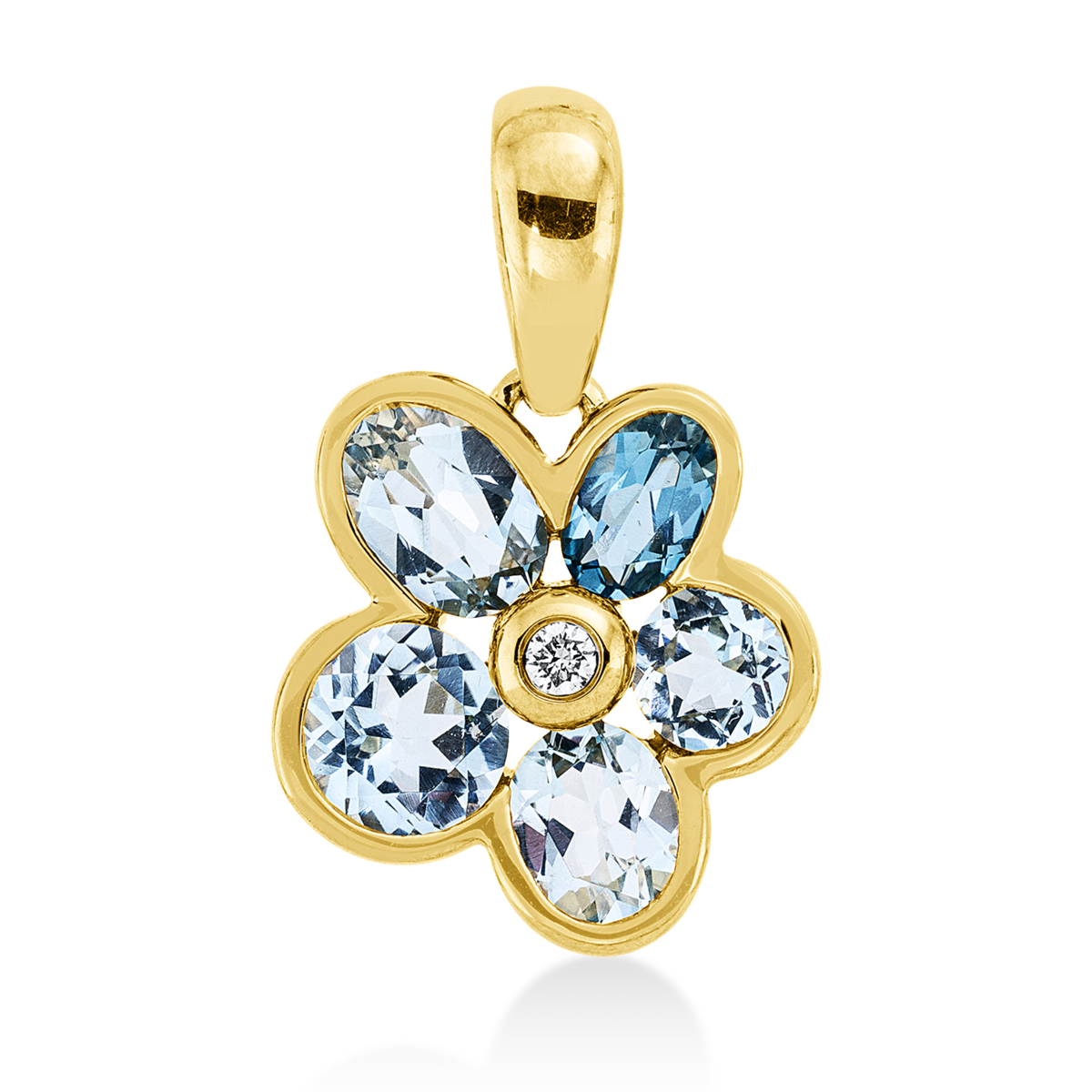 Anhänger 18 kt GG Blume, mit Öse