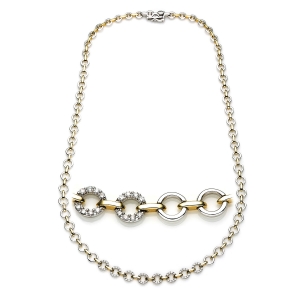 Collier 18 kt WG+GG