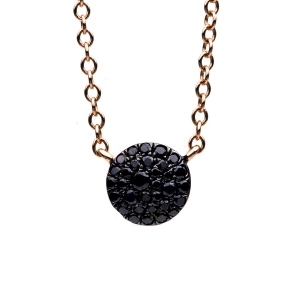 Pavé Collier  14kt Rotgold Fassung schwarz rhodiniert mit 0,16ct Diamanten