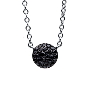 Pavé Collier  14kt Rotgold Fassung schwarz rhodiniert mit 0,16ct Diamanten
