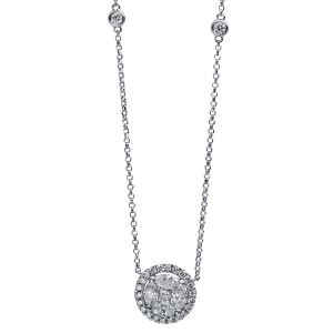 Collier 18 kt WG, mit ZÖ 38,1+40,6 cm