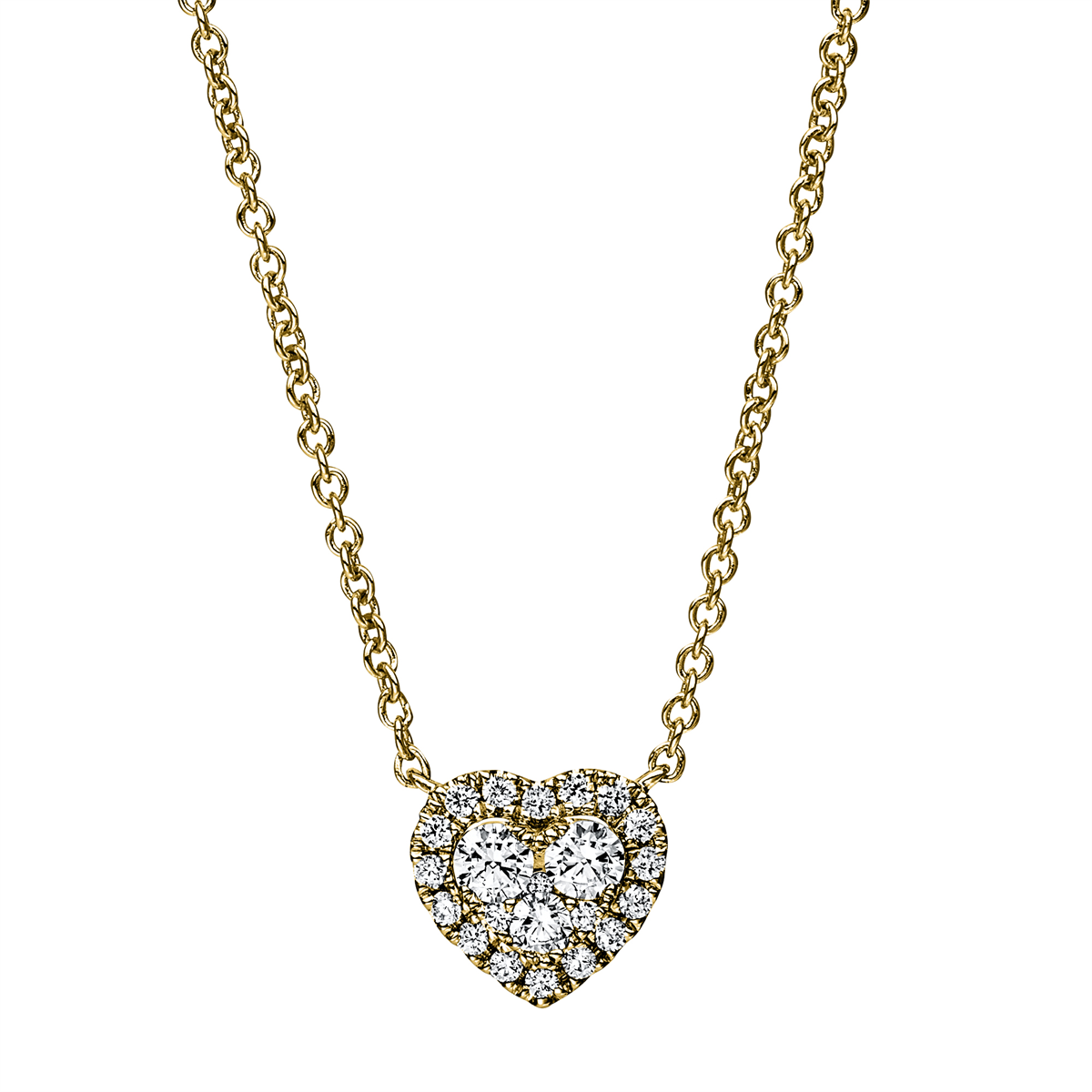 Collier 14 kt GG Herz, mit ZÖ 40 cm