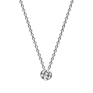 Solitaire Collier Zarge 14kt Gelbgold mit 0,15ct Diamanten