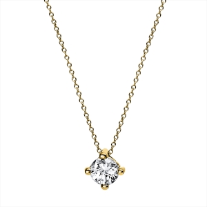 Solitaire Collier 4er-Krappe 14kt Gelbgold mit 0,25ct Diamanten