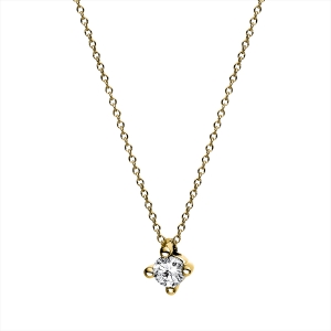 Solitaire Collier 4er-Krappe 18kt Gelbgold mit 0,10ct Diamanten