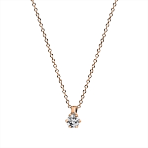 Solitaire Collier 6er-Krappe 14kt Rotgold mit 0,05ct Diamanten