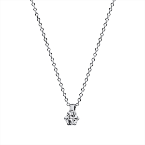 Solitaire Collier 6er-Krappe 14kt Rotgold mit 0,05ct Diamanten