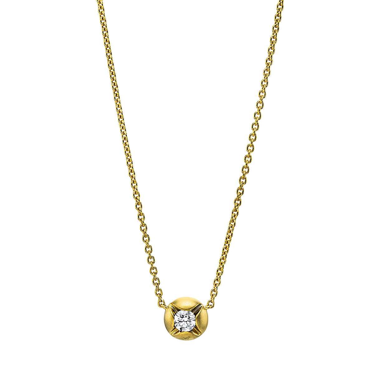 Collier 18 kt GG, matt, mit ZÖ 40+43 cm