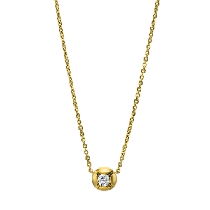 Collier 18 kt GG, matt, mit ZÖ 40+43 cm