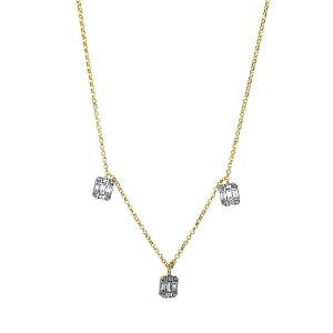 Collier 18 kt GG, Fassung rhodiniert