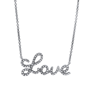 Collier 18 kt WG Love, mit ZÖ 40 cm + 43 cm
